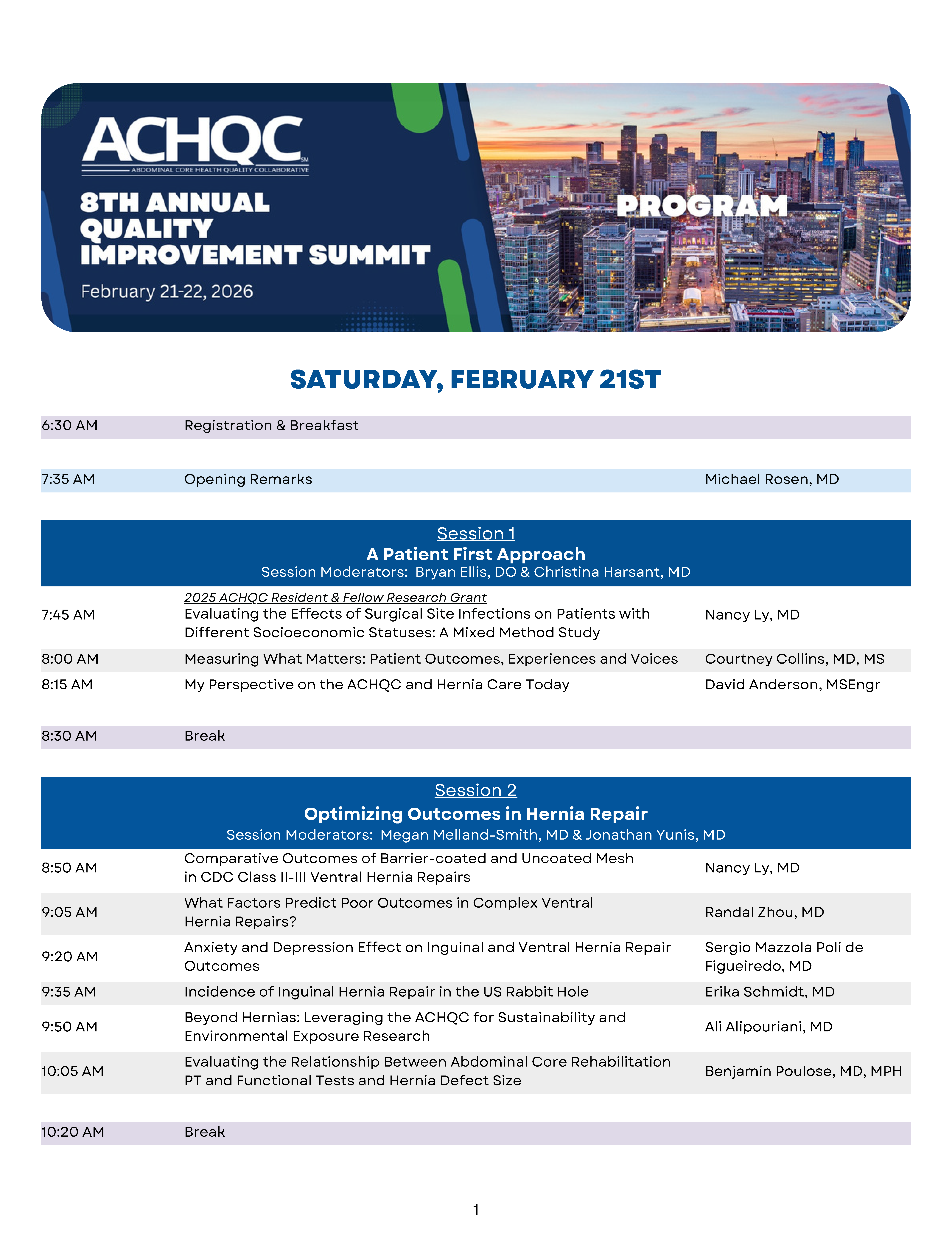 2026 QI Summit Program Page 1